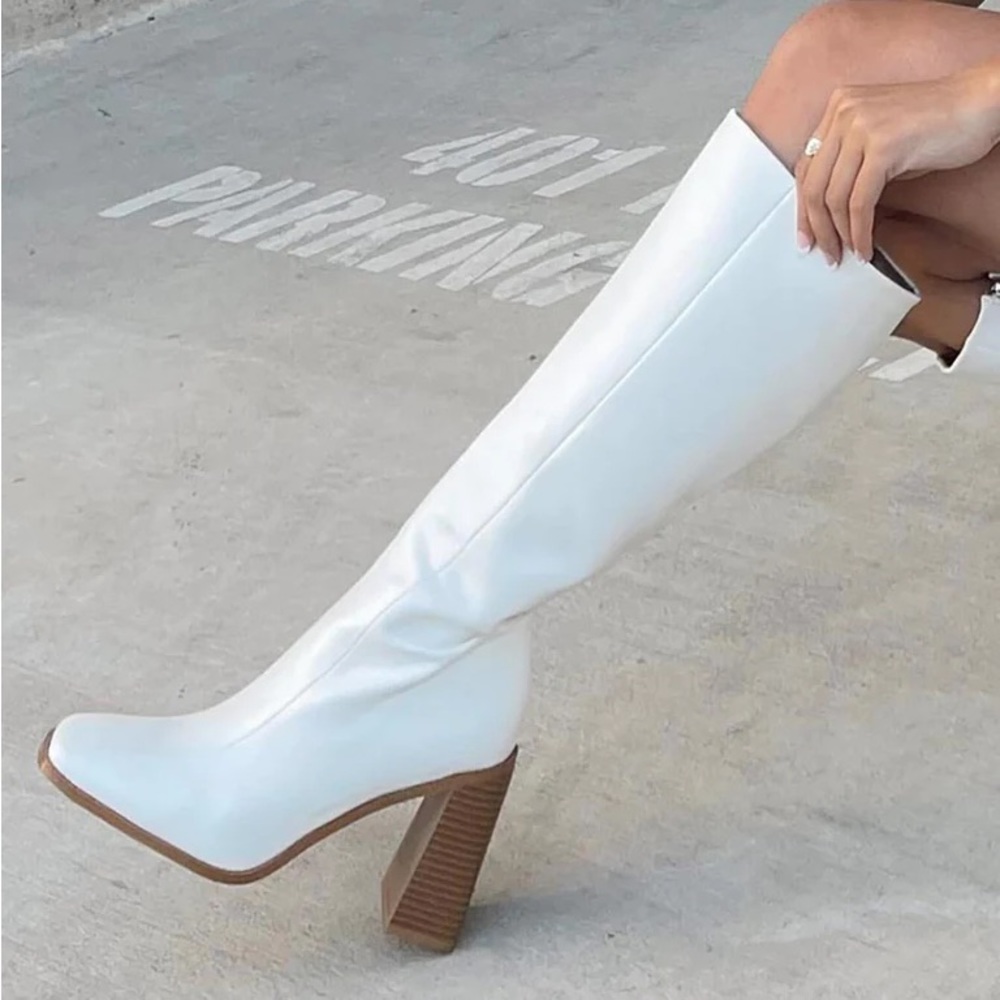 Princess Polly White Jessa Boots